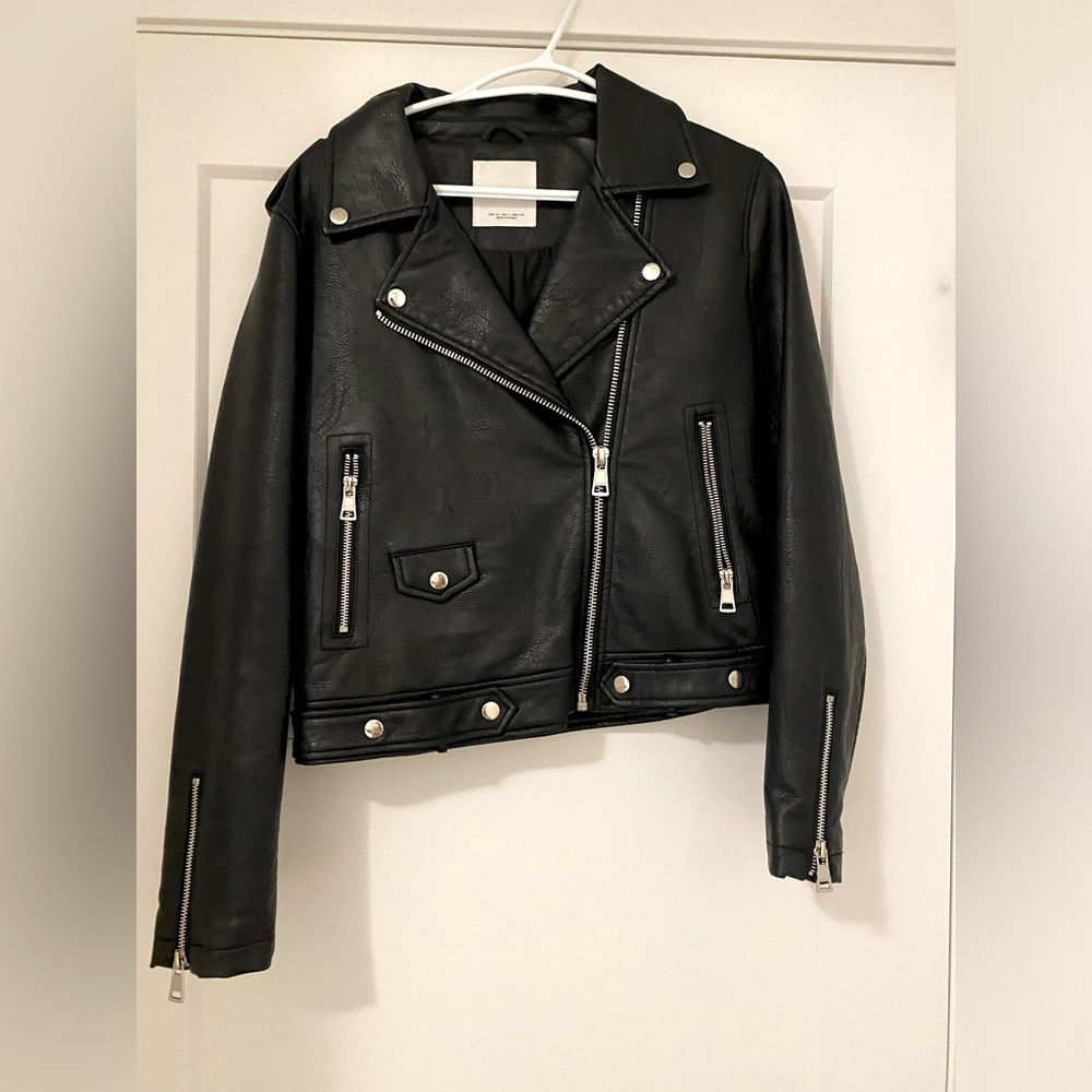 MANGO faux leather jacket size L